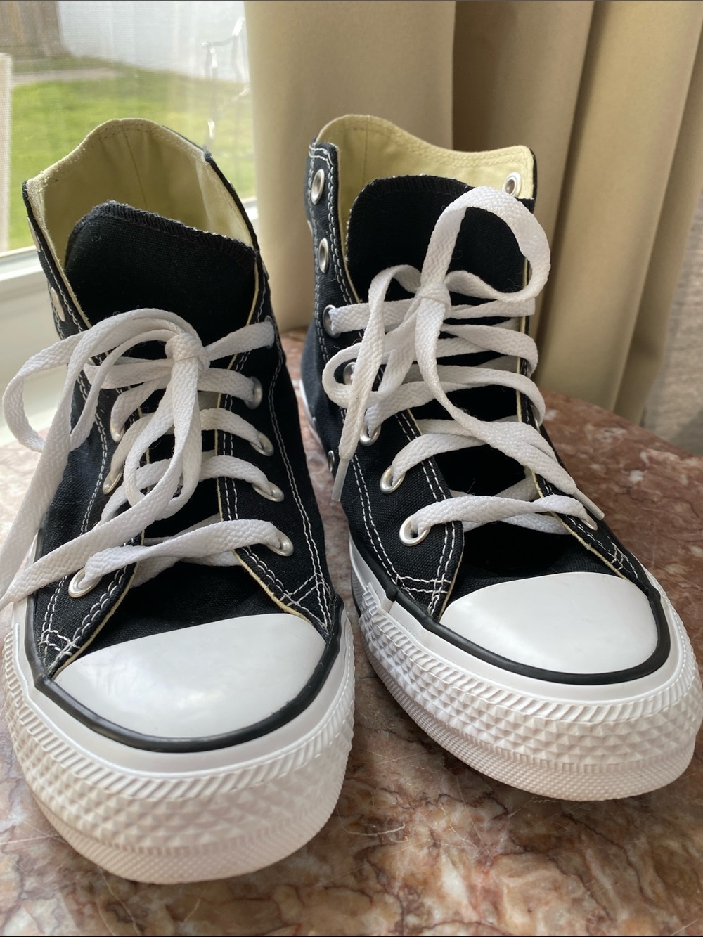 Converse Black High-Top womens Sneakers with White Laces